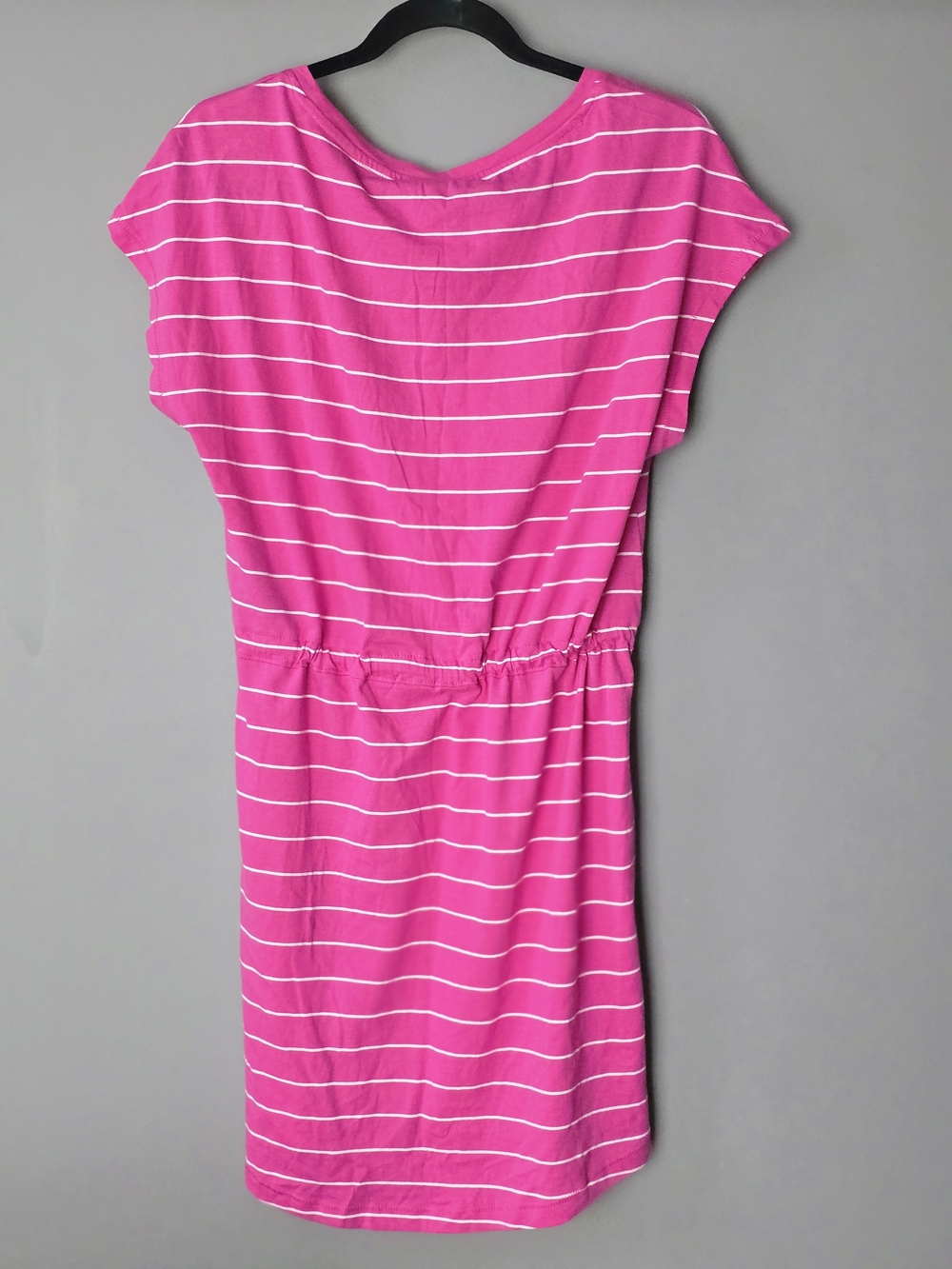 Casual, striped drawstring midi dress with a relaxed silhouette. Organic Cotton - Picture 2 of 4